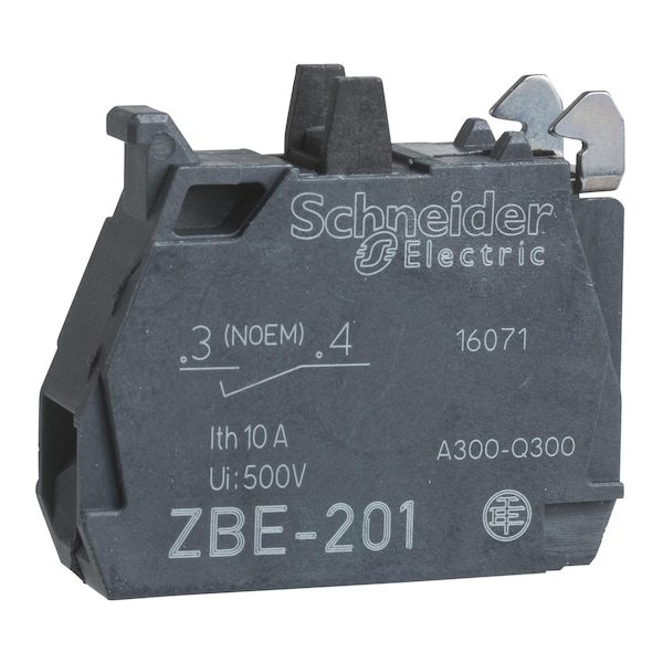 Schneider Electric Bloque de contacto único, Harmony XB4, aleación de plata, bañado en oro, terminal de tornillo de abrazadera, ambiente polvoriento, 1NA - ZBE1016P