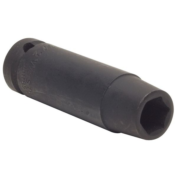 Westward 1/2 in Drive Impact Socket 1/2 in Size 6 pt Deep Depth, Black Oxide - 4LXG9