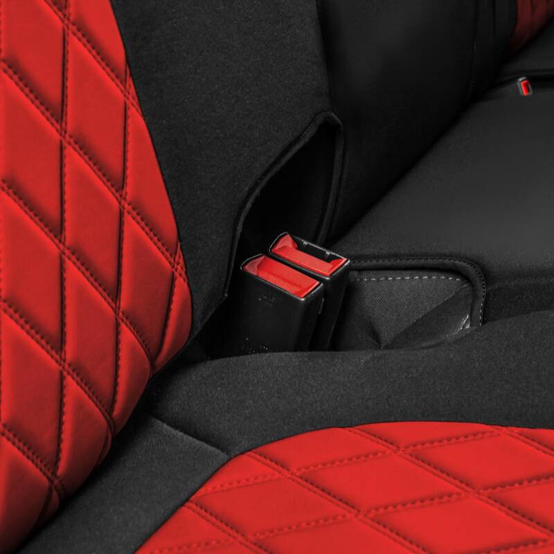 FH Group Neoprene Custom Fit Seat Covers for 2019-2023 GMC Sierra 1500 2500HD 3500HD Base to SLE - DMCM5009RED-REAR