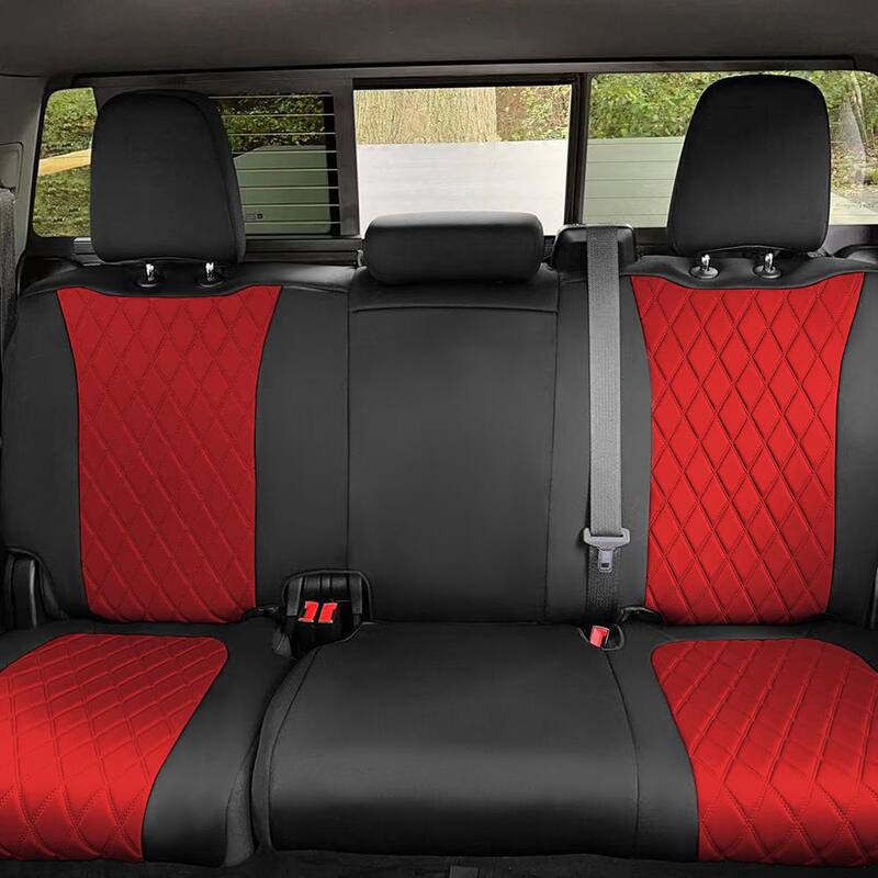FH Group Neoprene Custom Fit Seat Covers for 2019-2023 GMC Sierra 1500 2500HD 3500HD Base to SLE - DMCM5009RED-REAR