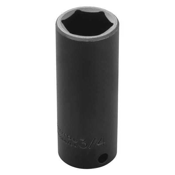 Proto 3/8 in Drive Impact Socket 3/4 in Size 6 pt Deep Depth, Black Oxide - J7724HT