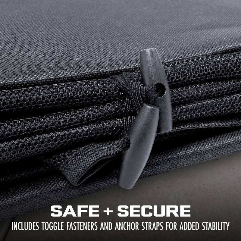 AUTO JOE Collapsible Auto Storage Organizer with Anchor Straps and Toggle Fasteners for Hold Security - ATJ-CTSO-BLK