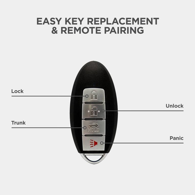 Car Keys Express Simple Key, Key Fob and Key Fob Programmer for Select Nissan and Infiniti (Vehicle List B, 4 Button) - NISK-E4TZ0SK