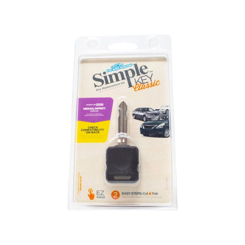Car Keys Express Nissan Transponder Key Replacement Kit with Custom Cutting and Pairing Tool - Save Time and Money with Easy DIY Pairing - NISTKSK