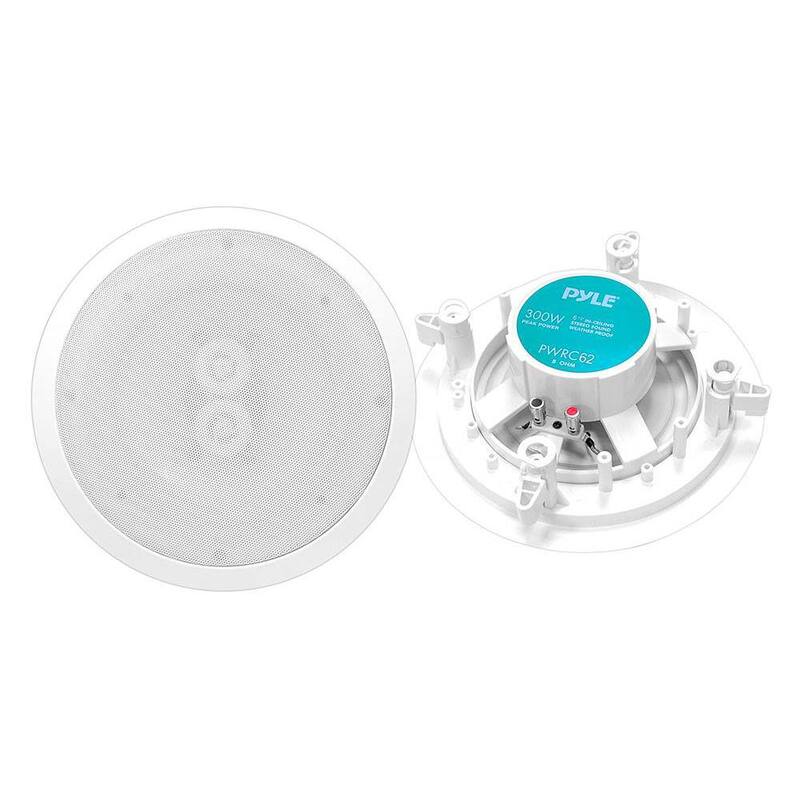 PYLE 6.5 Inch 300W Home Audio In Ceiling or Outdoor Speaker Waterproof (4 Pack) - 4 x PWRC62