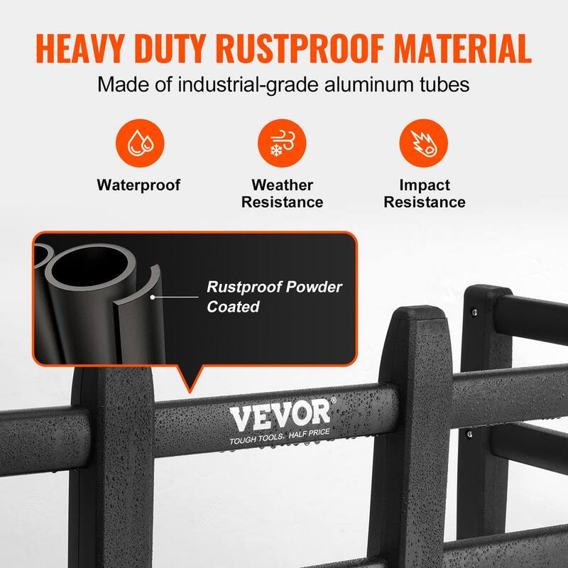 VEVOR Truck Bed Extender Aluminum Retractable Tailgate Extender 51.6-64 in. Adjustable Length Fits for Ridgelin Tacoma, etc. - KCCKZKH6063T6S2UYV0