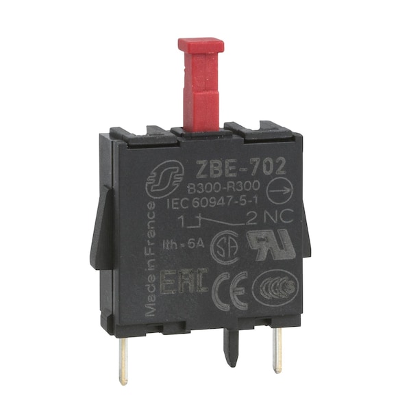 Bloque de contacto único Schneider Electric, Harmony XB4, aleación de plata, pines para placa de circuito impreso, 1NC - ZBE702