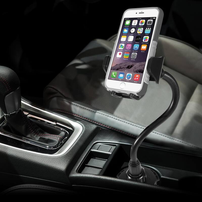 Macally Extra-Long 16 in. Tall Adjustable Automotive Cup Holder Mount for Smartphones and GPS - MCUP2XL