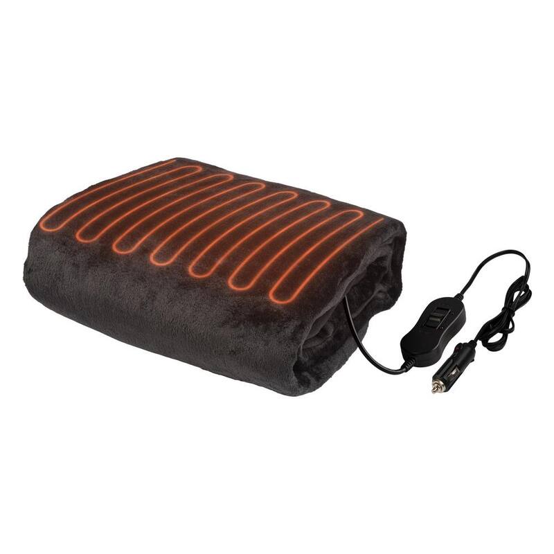 Stalwart Heated Blanket - Portable 12-Volt Electric Travel Blanket for Car, Truck, or RV (Black) - 75-CAR2013