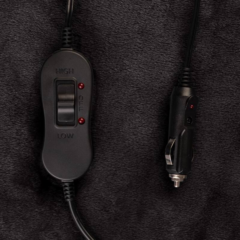 Stalwart Heated Blanket - Portable 12-Volt Electric Travel Blanket for Car, Truck, or RV (Black) - 75-CAR2013