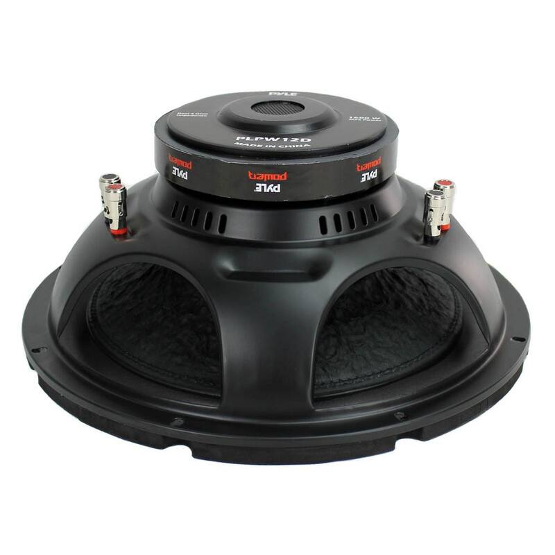 PYLE PLPW12D 12 in. 1600-Watt 4 Ohm DVC Black Car Stereo Audio Power Subwoofer Dual Coil - PLPW12D