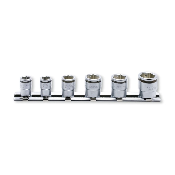 Ko-Ken Socket set 7-14mm Nut Grip 150mm 6 pieces 1/4 Sq. Drive - RS2450MS/6