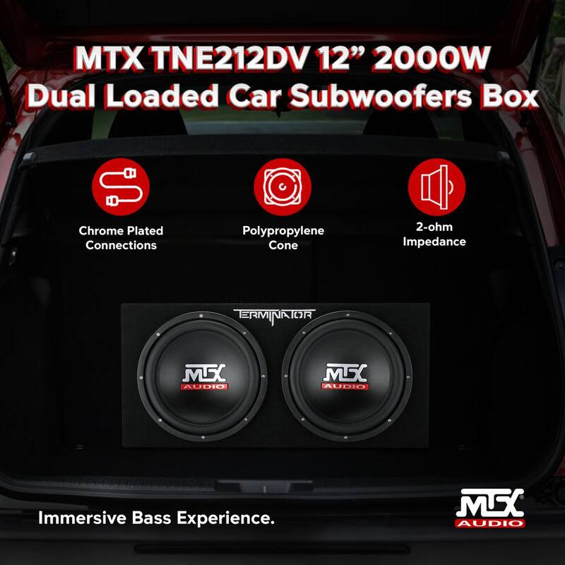 MTX 12 in. 2000-Watt Max Car Audio Dual Loaded Subwoofer Box Enclosure - TNE212DV
