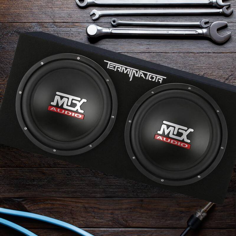 MTX 12 in. 2000-Watt Max Car Audio Dual Loaded Subwoofer Box Enclosure - TNE212DV