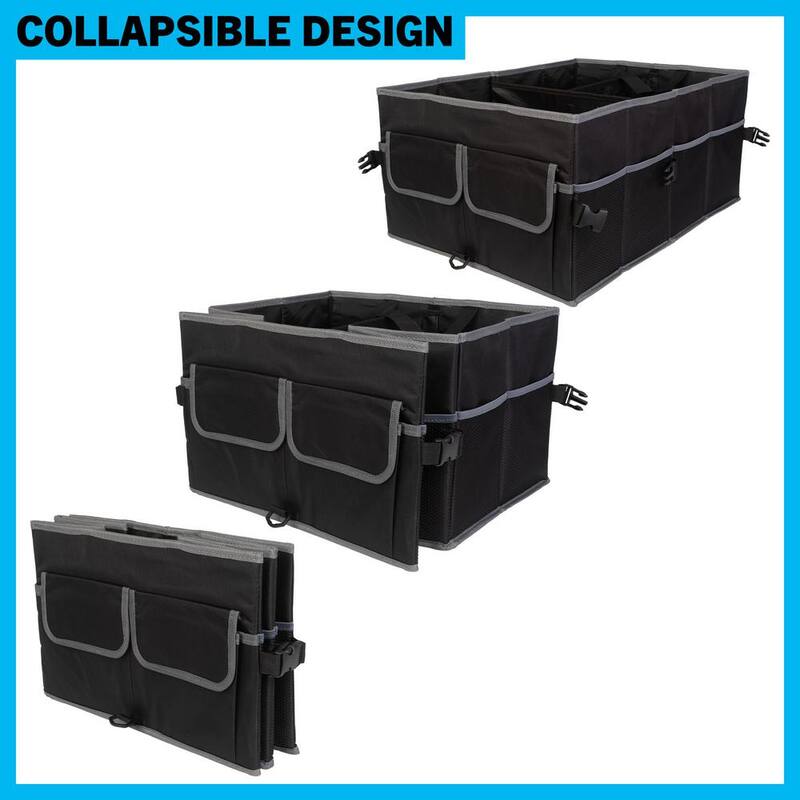 Stalwart Car Organizer - Collapsible Car Storage Box - Trunk Organizer for SUV, Truck, or Sedan with Waterproof Bottom Liner - 75-CAR2001