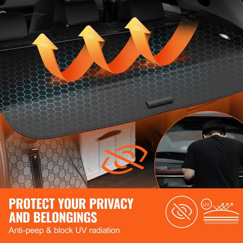 VEVOR Retractable Cargo Cover for Honda, Upgraded Waterproof Trunk Cover Security Shield Shade for Honda CRV 2023-2024 - YCKSSSHCGYCKLJ727V0