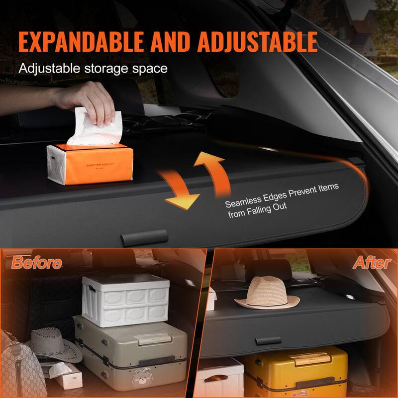 VEVOR Retractable Cargo Cover for Honda, Upgraded Waterproof Trunk Cover Security Shield Shade for Honda CRV 2023-2024 - YCKSSSHCGYCKLJ727V0