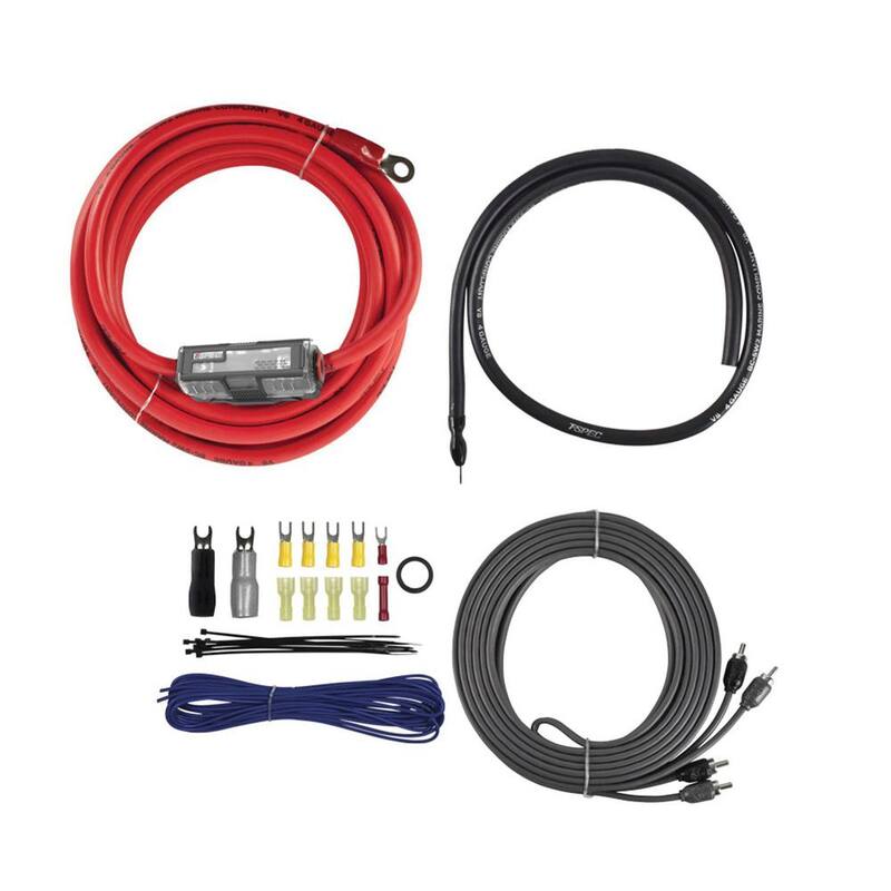 Unbranded v8 Series 4-Gauge 1,500-Watt Amp Installation Kit with RCA Cables - V8-AK4