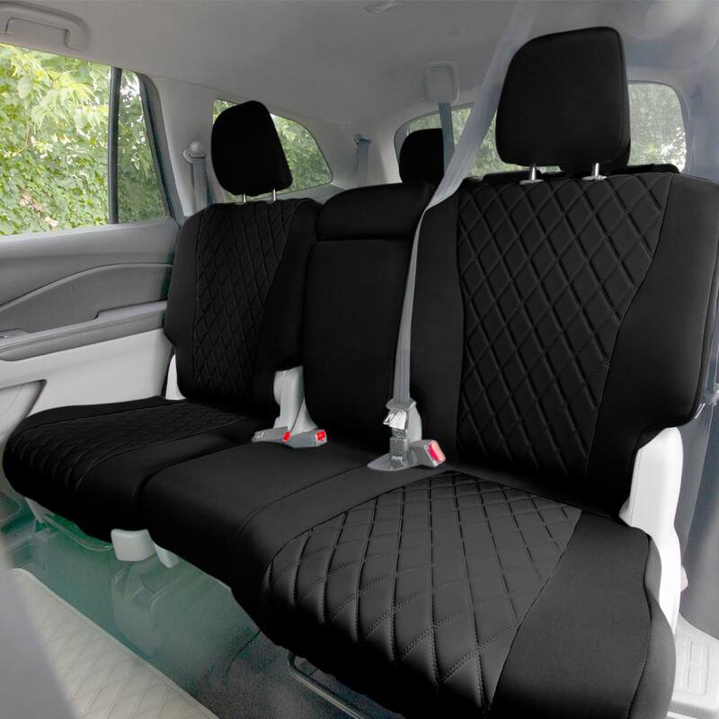 FH Group Neoprene Custom-Fit Seat Covers for 2016 - 2022 Honda Pilot 26*22*6 Full Set - DMCM5027BLK-FU