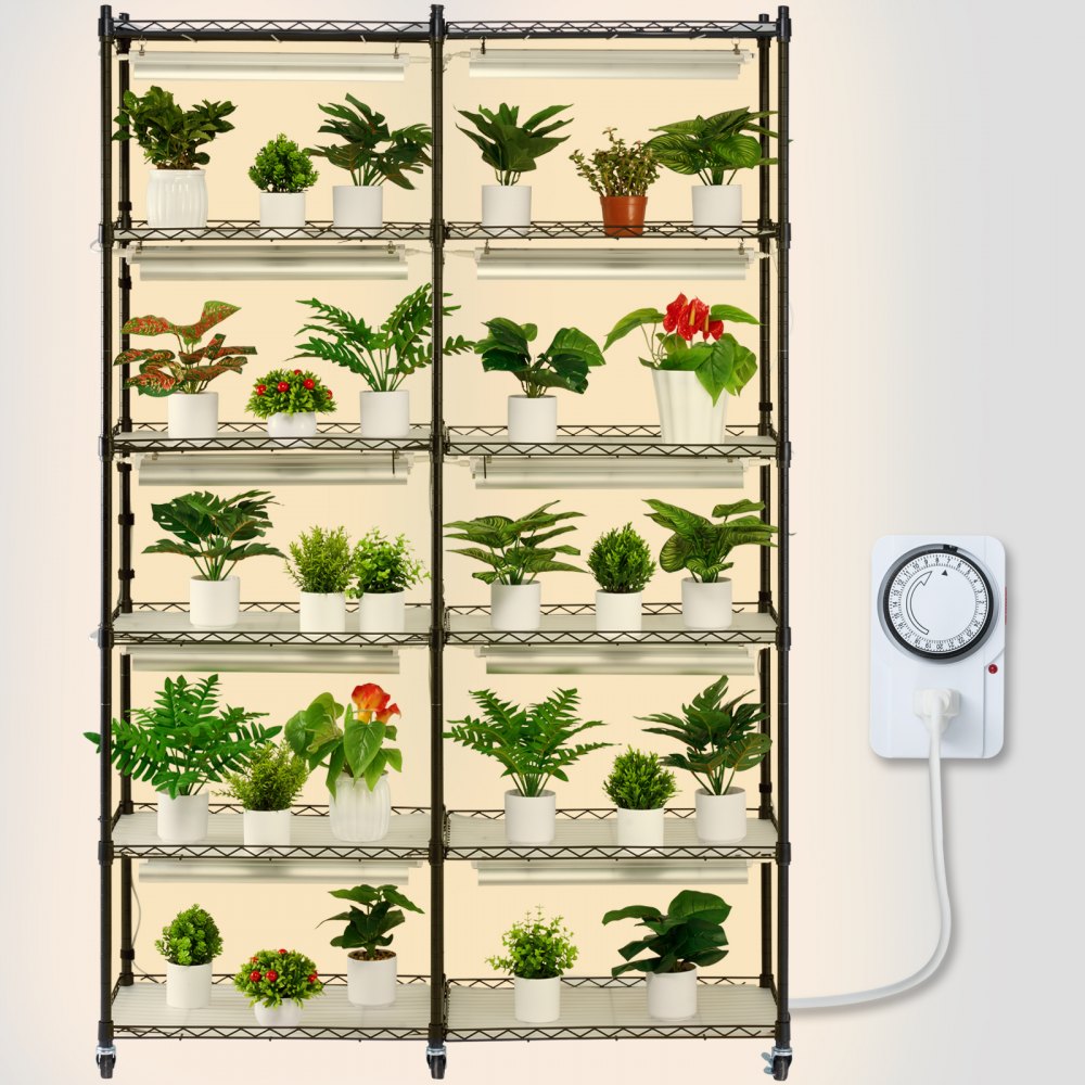 VEVOR Plant Stand with Grow Light 6 Tiers 200W 59.1" Indoor Plant Grow Shelf - GNZWJ180CM12G2SEPV1