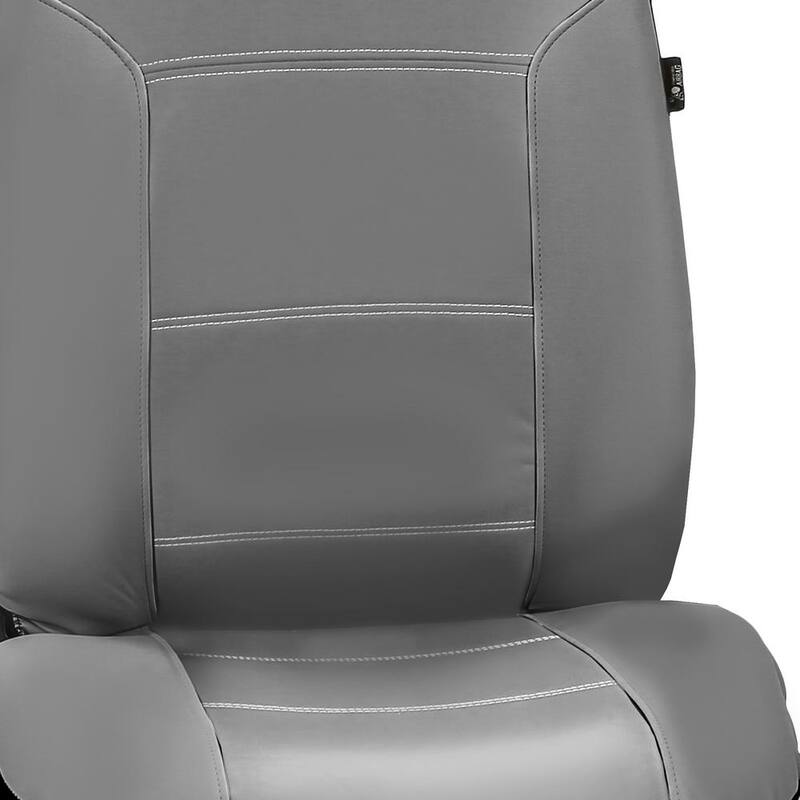 FH Group PU Leather 47 in. x 23 in. x 1 in. Royal Full Set Seat Covers - DMPU103SDGRY115