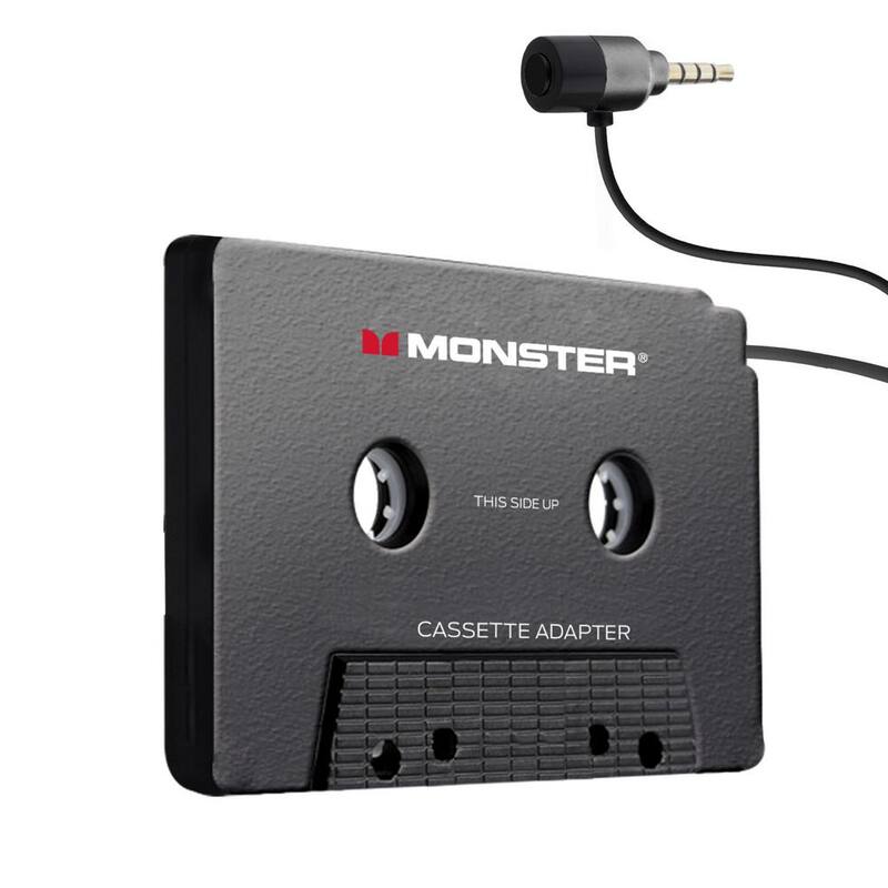 Monster Cassette to Aux Audio Adapter for Car, Compatible with Devices Featuring 3.5mm Aux Port - MAC9-1001-BLK
