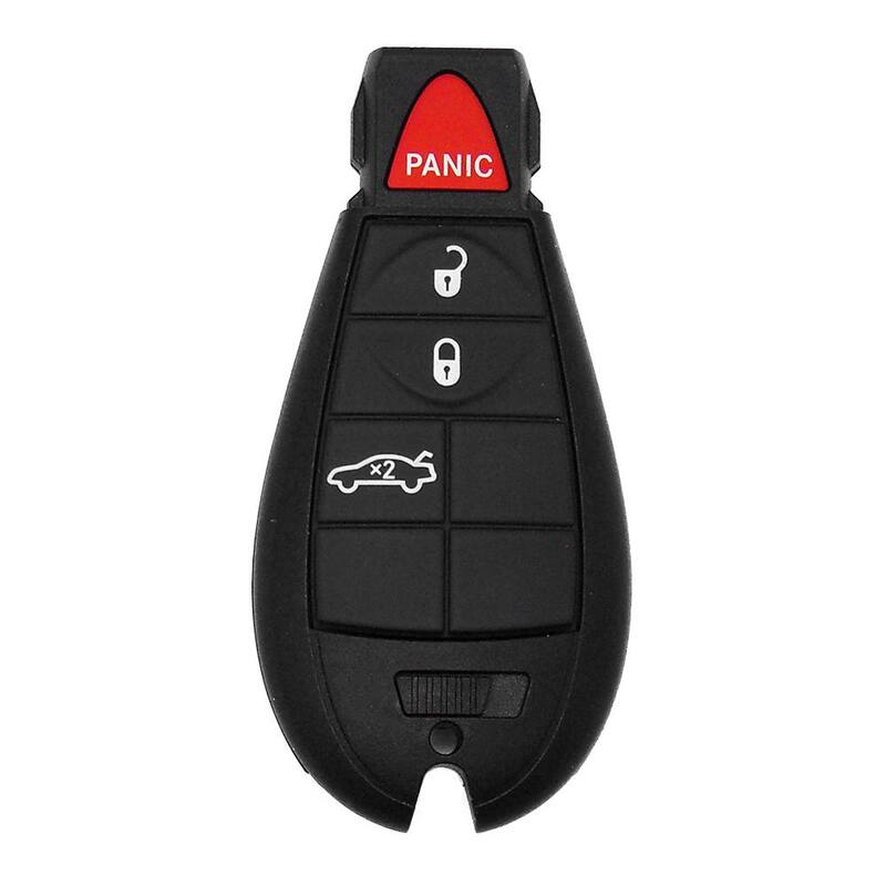 Car Keys Express Chrysler and Dodge 4-Button Simple Key with EZ Installer - Replace and Program Fobik Key with Emergency Key Insert - CDFO-E4TZ0SK