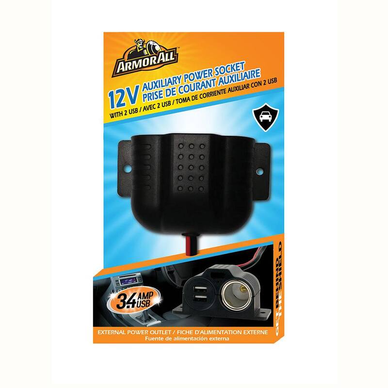 Armor All ArmorAll 12-Volt Power Socket with Dual USB - AVT8-1002-BLK