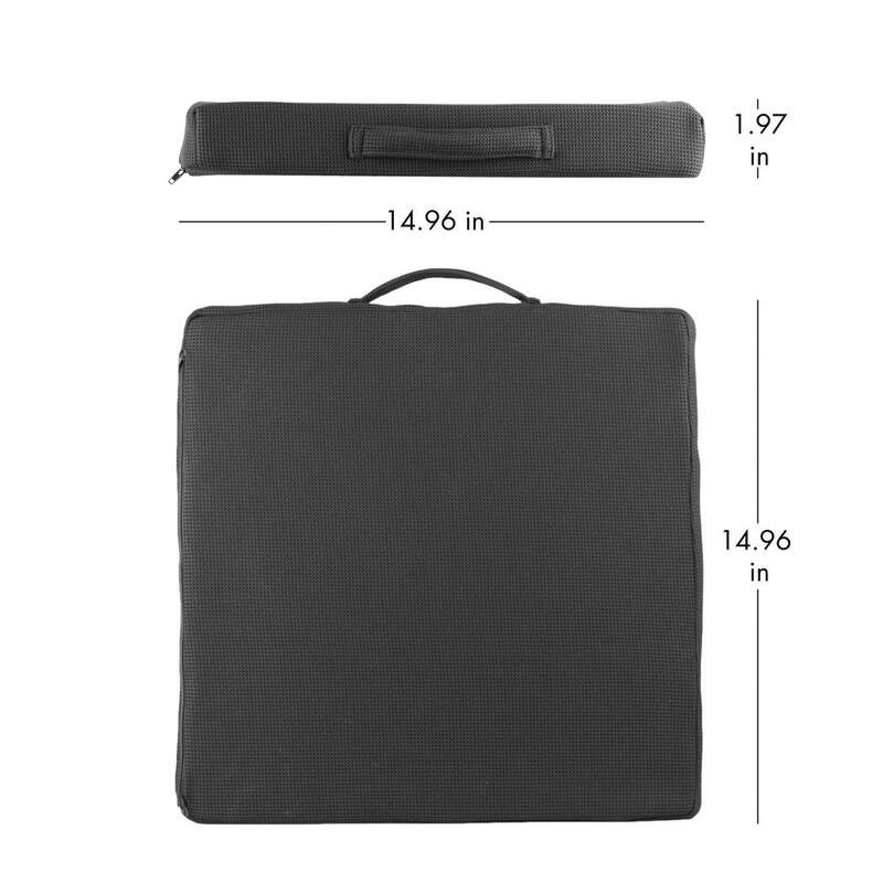 HealthMate 15 in. x 15 in. x 2 in. RelaxFusion Memory Foam Plus Gel Seat Cushion - IN9111