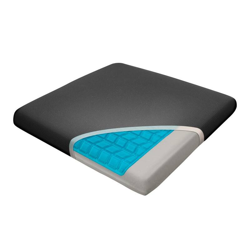 HealthMate 15 in. x 15 in. x 2 in. RelaxFusion Memory Foam Plus Gel Seat Cushion - IN9111