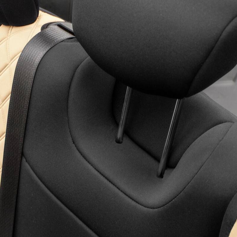 FH Group Neoprene Waterproof 47 in. x 1 in. x 23 in. Custom Fit Seat Covers For 2018-2023 Jeep Wrangler JL 4DR Full Set - DMCM5006Beige-Full