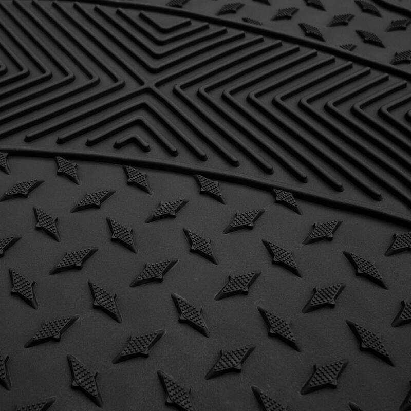 FH Group Black 3-Row Heavy-Duty Liners Vinyl Trimmable Car Floor Mats - Universal Fit for Cars, SUVs, Vans and Trucks - Full Set - DMF11307BLACK3ROW