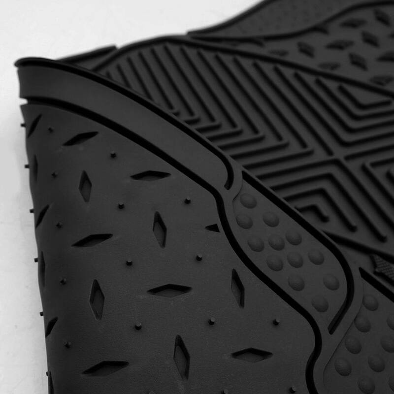 FH Group Black 3-Piece Heavy-Duty Liners Vinyl Trimmable Car Floor Mats - Universal Fit for Cars, SUVs, Vans and Trucks-Full Set - DMF11307BLACK