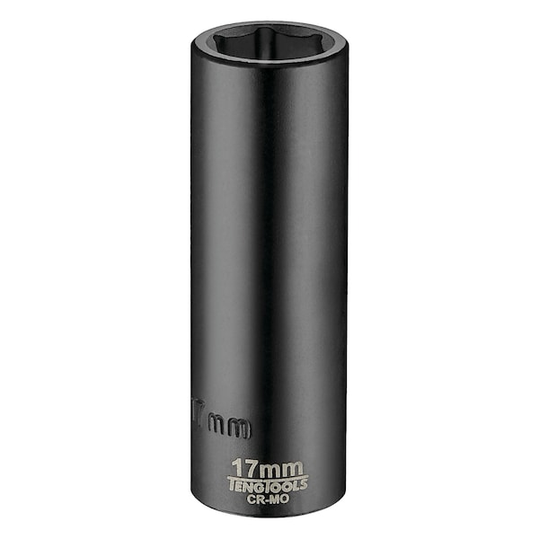 Teng Tools 17MM 1/2 Inch Drive ANSI 6 Point Metric Deep Chrome Molybdenum Impact Socket - 920617AN