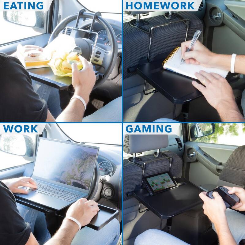 mount-it! Height Adjustable Steering Wheel and Head Rest Laptop Tray - MI-7314