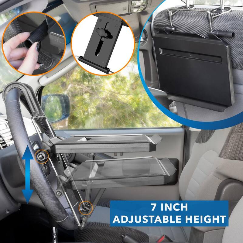 mount-it! Height Adjustable Steering Wheel and Head Rest Laptop Tray - MI-7314