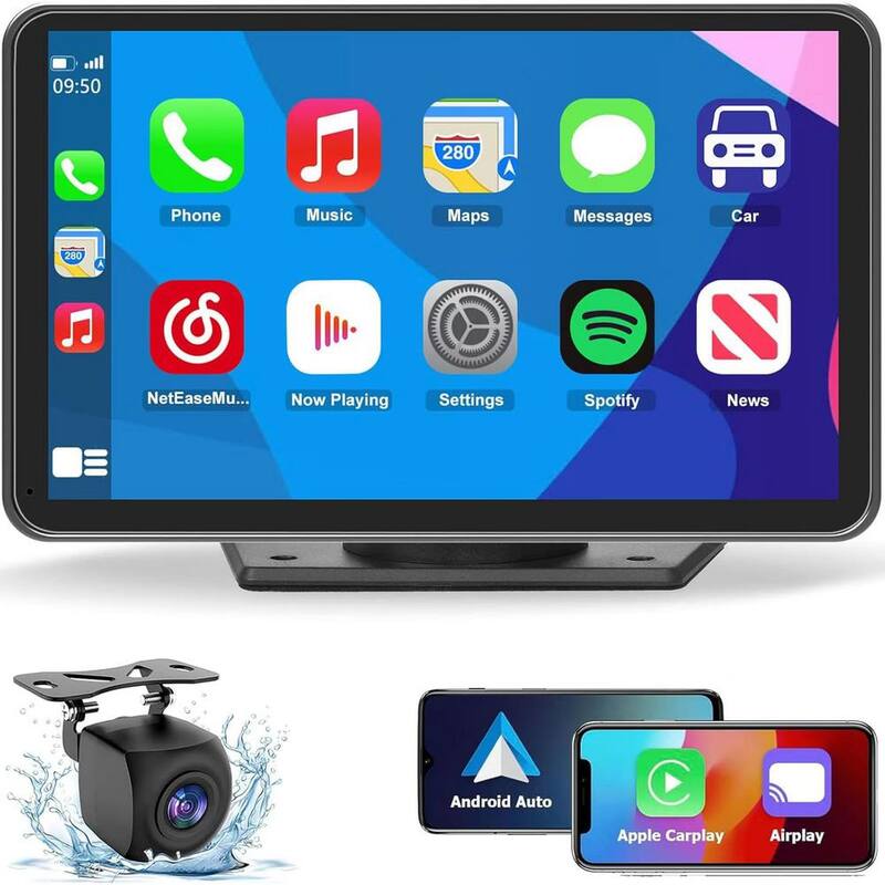 Lukyamzn 7 in. HD Touchscreen Portable Wireless Carplay Car Stereo with Apple Car Play and Android Auto in Black - SA10-327B096