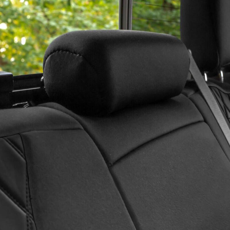 FH Group Neoprene Custom Fit Seat Covers for 2019-2023 GMC Sierra 1500 2500HD 3500HD Base to SLE - DMCM5009BLACK-FULL