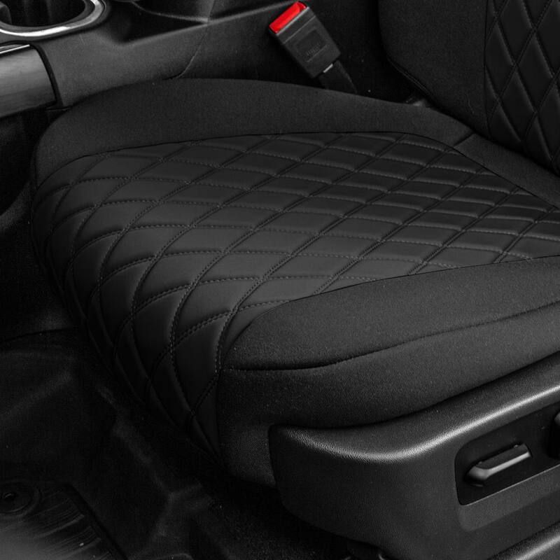 FH Group Neoprene Custom Fit Seat Covers for 2019-2023 GMC Sierra 1500 2500HD 3500HD Base to SLE - DMCM5009BLACK-FULL