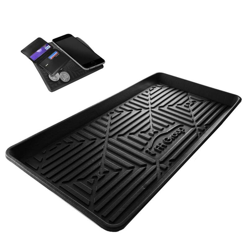 FH Group ClimaProof Black Multi Purpose Non Slip 1 Piece 30 in. x 15 in. Rubber Car Cargo Tray - DMF16407BLK-30