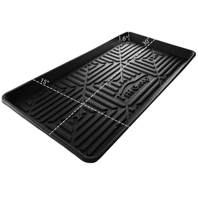 FH Group ClimaProof Black Multi Purpose Non Slip 1 Piece 30 in. x 15 in. Rubber Car Cargo Tray - DMF16407BLK-30