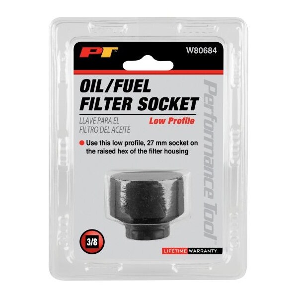 Performance Tool 27Mm Low Profile Oil/ Fuel Socket Filter/Fuel Soc, W80684 - W80684