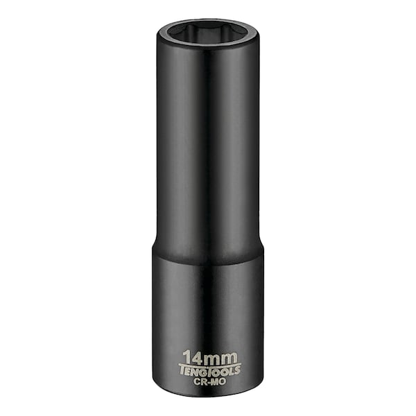 Teng Tools 14MM 1/2 Inch Drive ANSI 6 Point Metric Deep Chrome Molybdenum Impact Socket - 920614AN