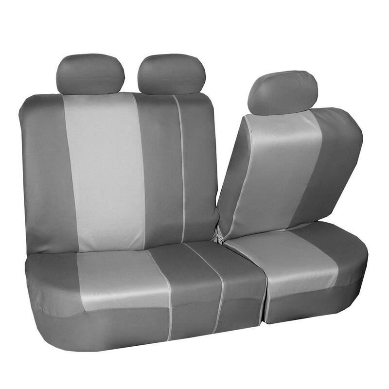 FH Group Supreme Twill Fabric 47 in. x 23 in. x 2 in. Universal Fit Full Set Car Seat Covers - DMFB101GRAY115