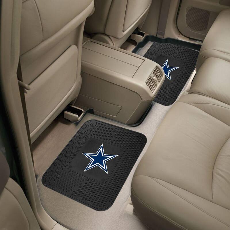 FANMATS NFL Dallas Cowboys Black Heavy Duty 2-Piece 14 in. x 17 in. Vinyl Utility Mat - 12299
