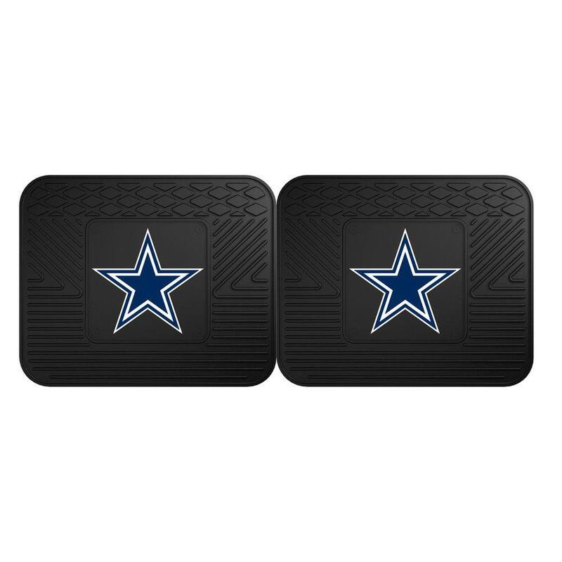 FANMATS NFL Dallas Cowboys Black Heavy Duty 2-Piece 14 in. x 17 in. Vinyl Utility Mat - 12299