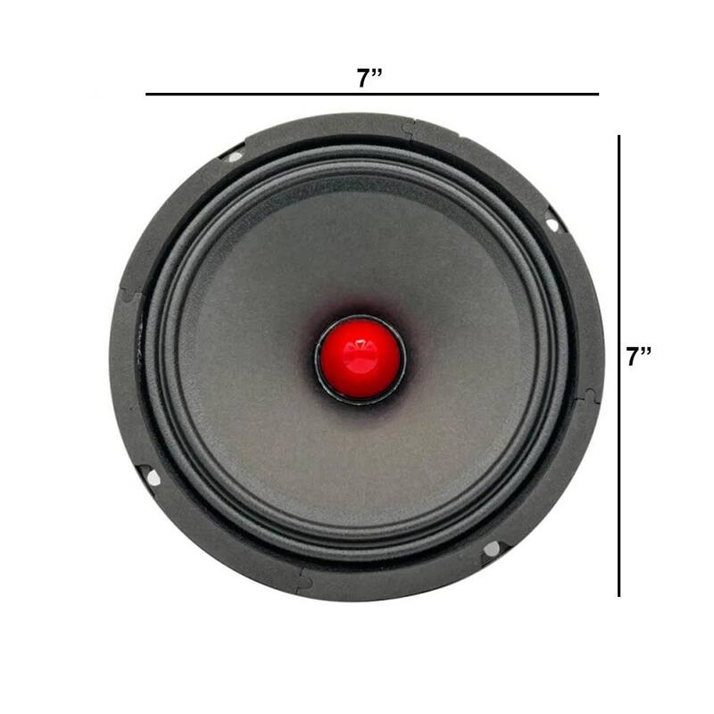 Lukyamzn 6.5 in. Mid-Range Red Aluminium Bullet Pro Audio Car Speaker in Black with 1000-Watt Max Loudspeaker, 4 Ohms - SA17-227B114