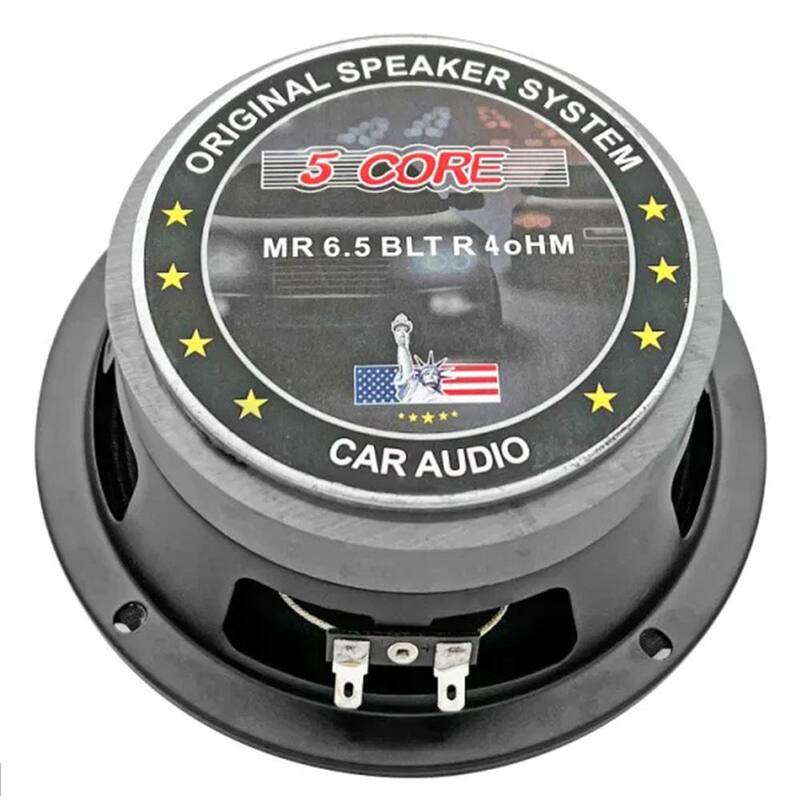 Lukyamzn 6.5 in. Mid-Range Red Aluminium Bullet Pro Audio Car Speaker in Black with 1000-Watt Max Loudspeaker, 4 Ohms - SA17-227B114