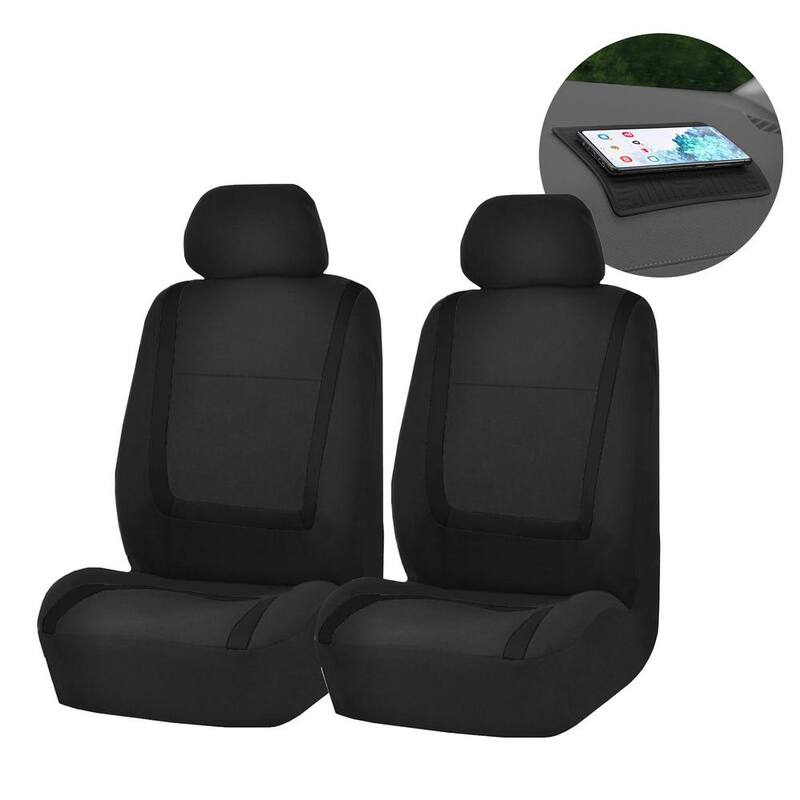 FH Group Unique Flat Cloth 47 in. x 23 in. x 1 in. Seat Covers - Front - DMFB032102BLACK