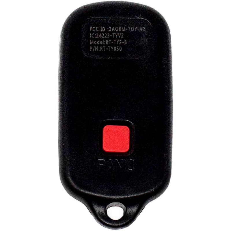 Car Keys Express Replacement Toyota Remote w/ 4-Button Functionality - Lock, Unlock, Panic, and Hatch Glass, DIY Pairing Device Included - TORM-M0RE